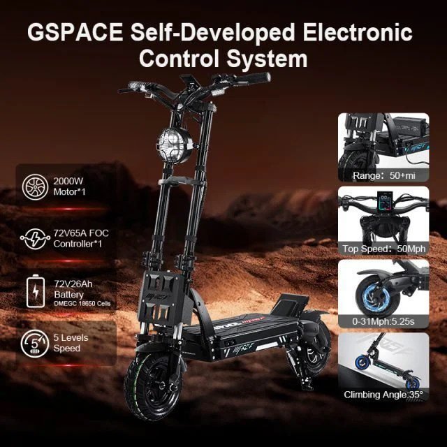 GSPACE Mars ECO Electric Scooter - Image 12