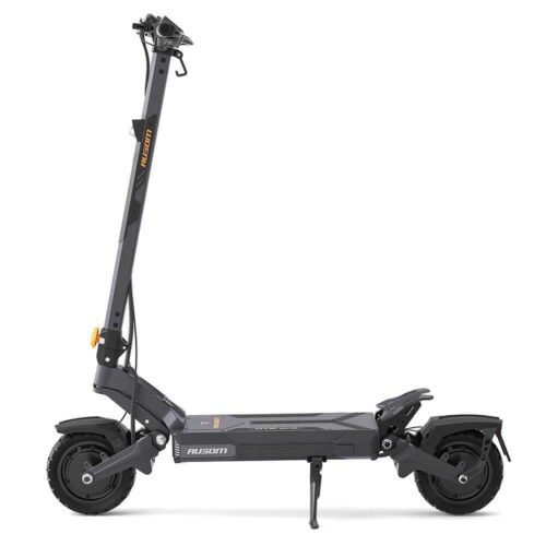 Ausom DT2 Pro electric scooter — side profile with dual suspension and off-road tires