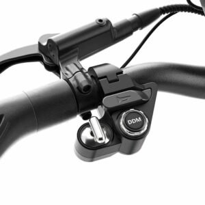 Ausom DT2 Pro handlebar controls — horn button and DDM dual-motor switch