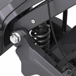 Dual rear spring suspension close-up on the Ausom DT2 Pro