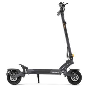 Ausom DT2 Pro electric scooter — right side profile showing stem and folding latch