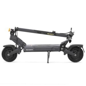 Ausom DT2 Pro electric scooter folded for transport — side view