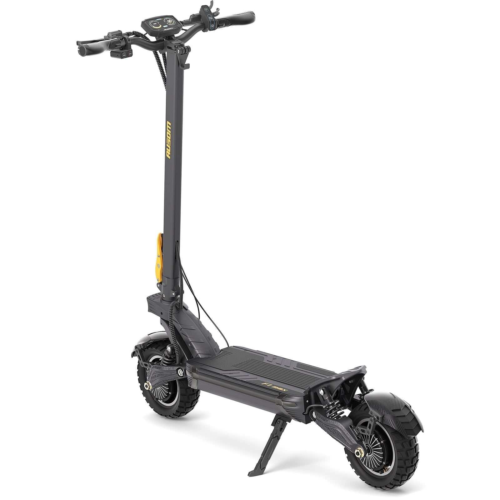 Ausom F1 Max electric scooter — rear three-quarter view