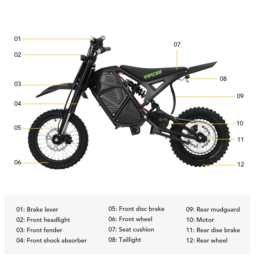 VIPCOO H3 Electric Dirt Bike - Image 3