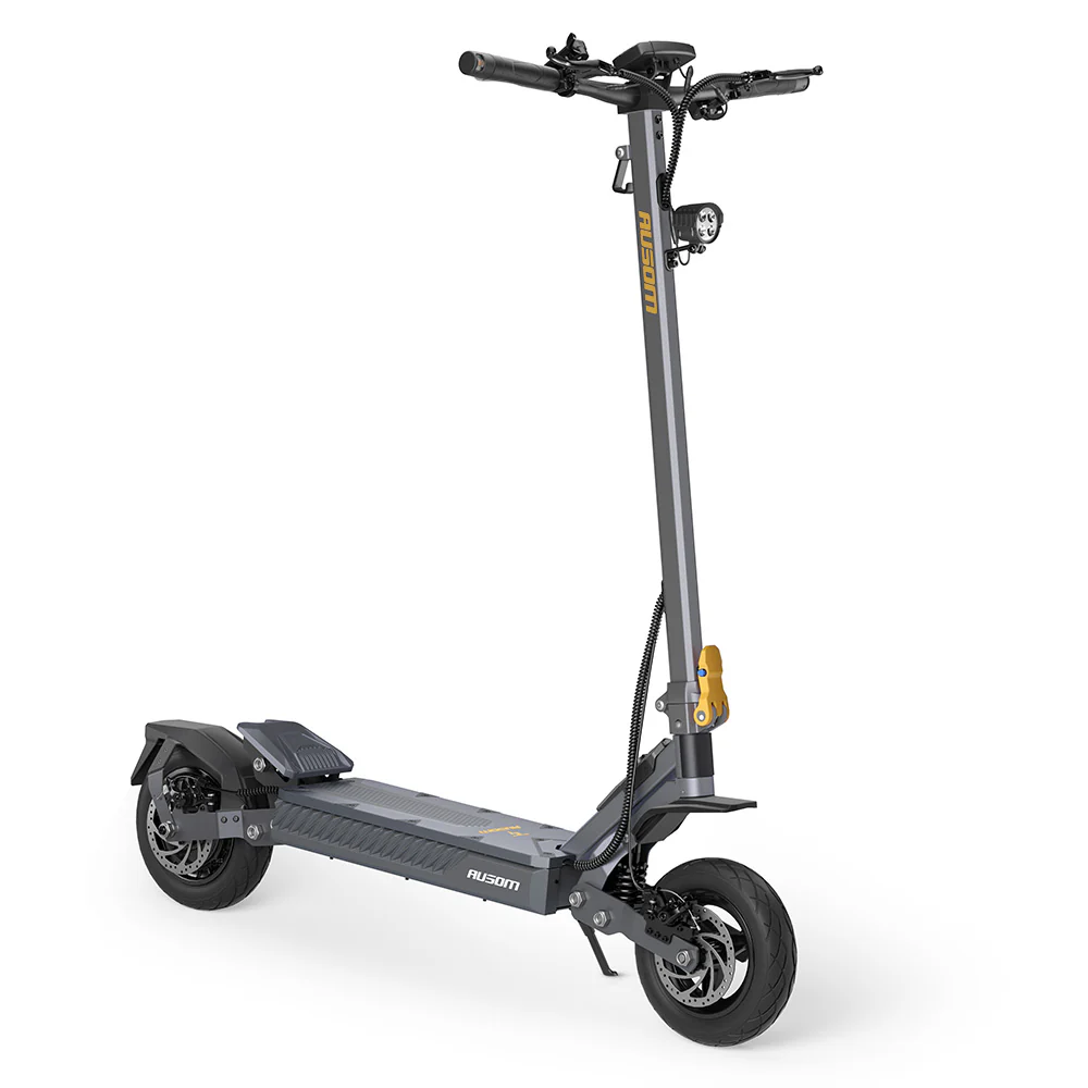 Ausom Gosoul 2 electric scooter — front view showing handlebar, headlight, and wide deck