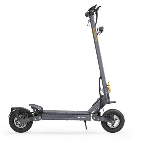 Ausom Gosoul 2 electric scooter — right side profile showing swingarm suspension and disc brakes