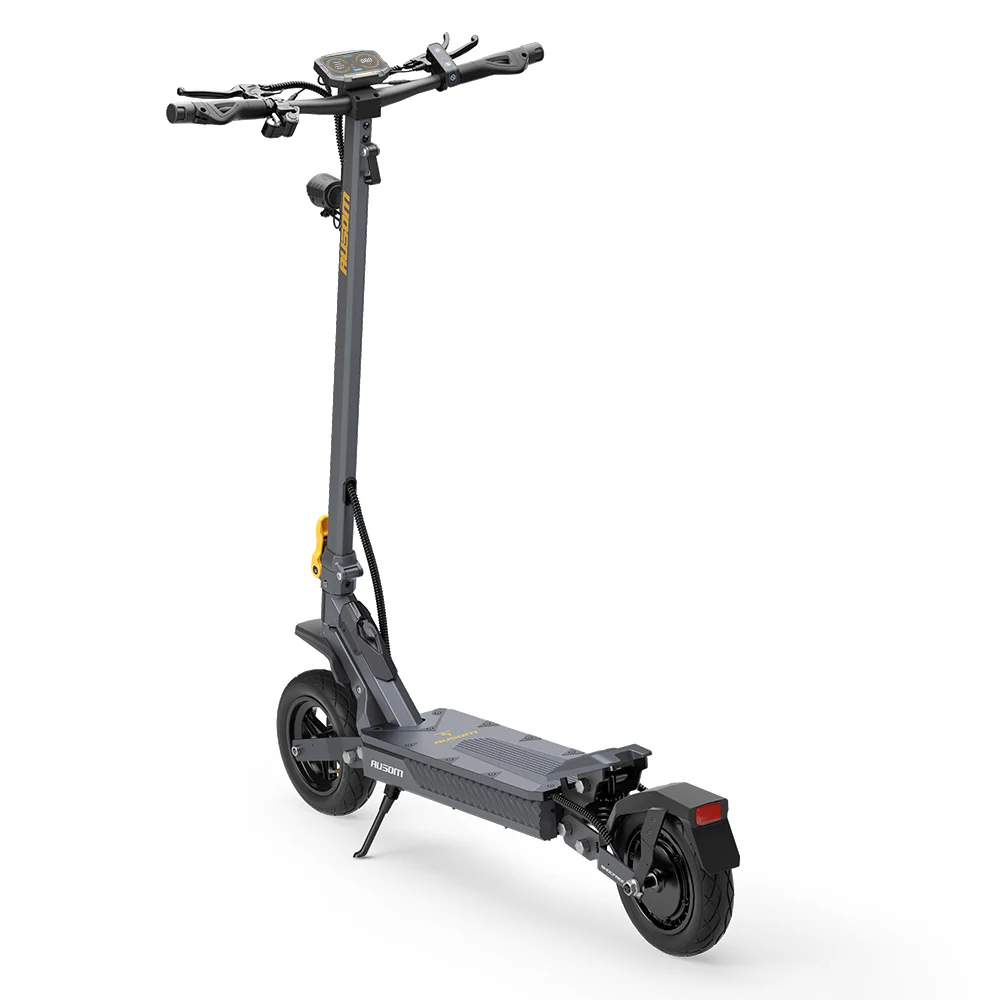 Ausom Gosoul 2 electric scooter — rear three-quarter view with LCD display and rear fender