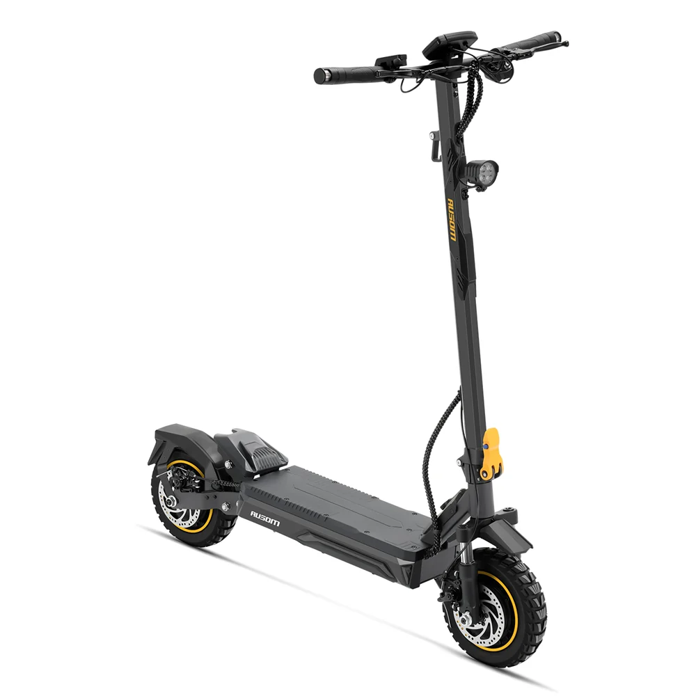 Ausom K20 Pro electric scooter — front three-quarter view with LED headlight and wide handlebar
