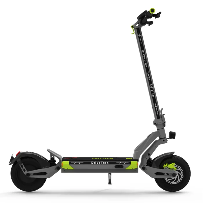 DriveTron Nova electric scooter in grey, right side profile