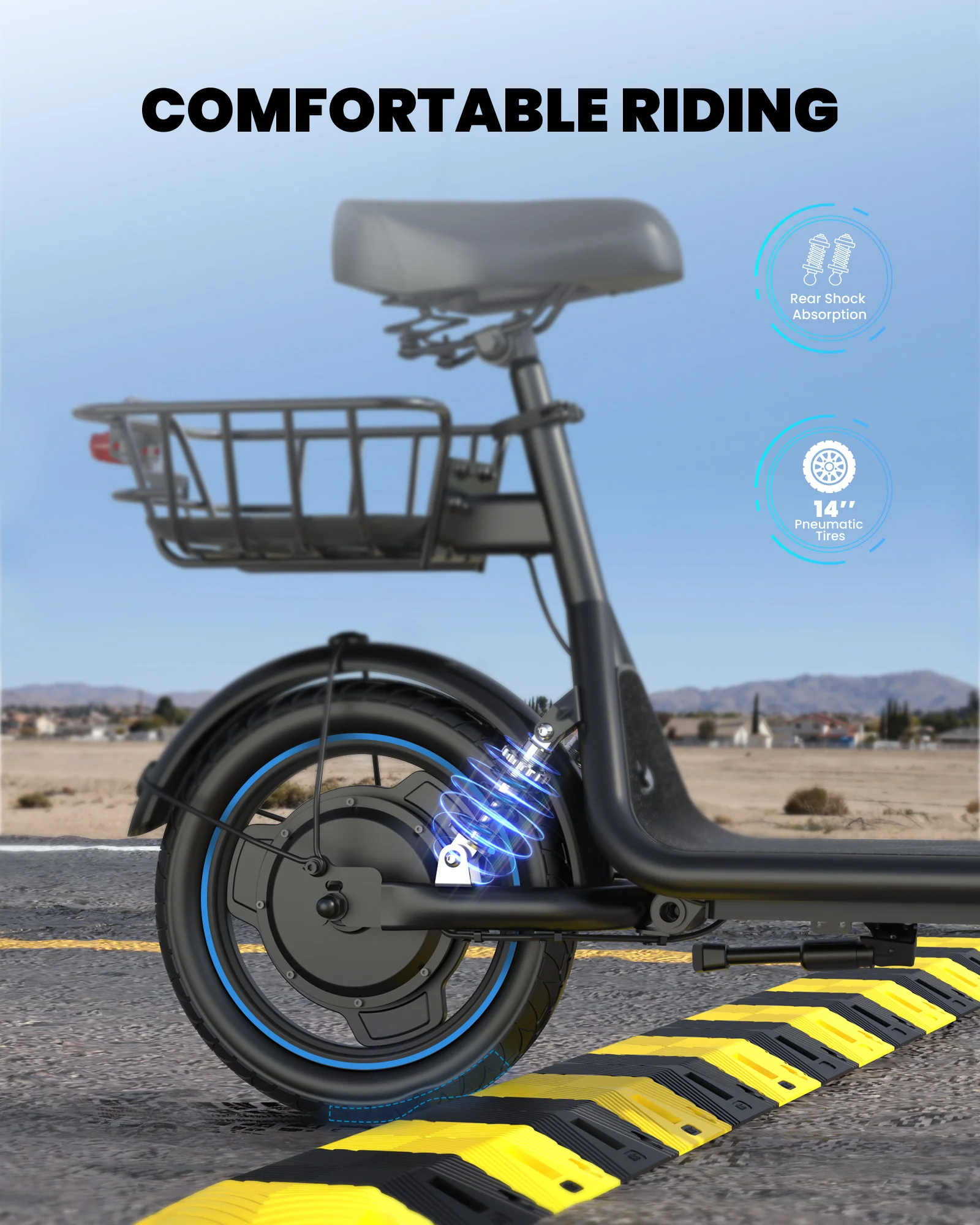 Gyroor C1 Plus Electric Scooter with Large Basket - Image 5