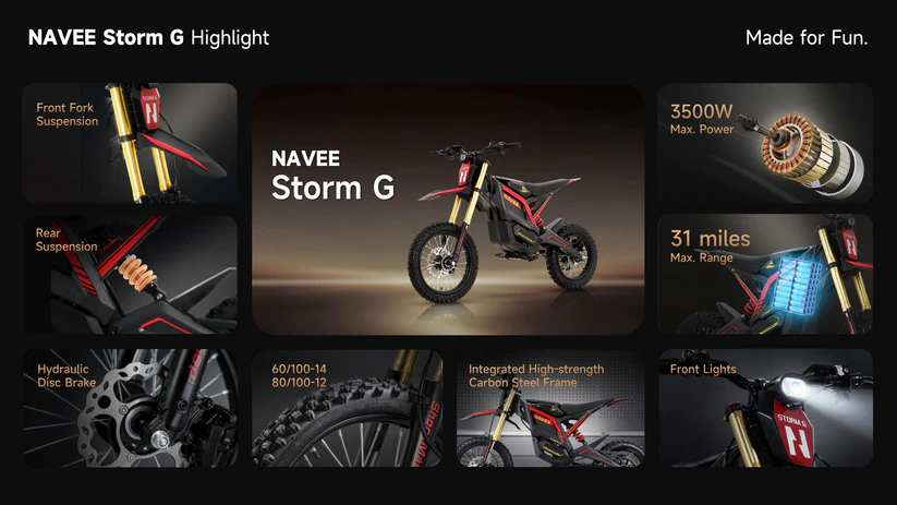 Navee Storm G Electric Dirt Bike - Image 5