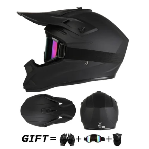 VGV Off-Road Motocross Helmet with Gloves, Goggles and Face Cover