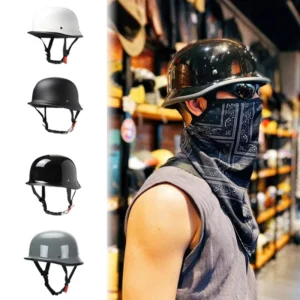 German-Style Vintage Half Helmet with Goggles, view 2