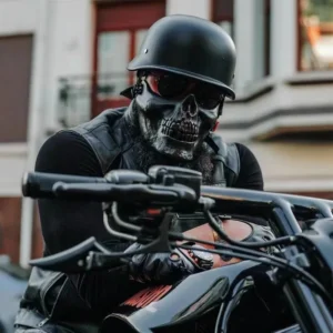 German-Style Vintage Half Helmet with Goggles, view 3