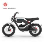 AOTOS FLUX X26 Pro electric bike, side view with silver fenders and under-frame bag