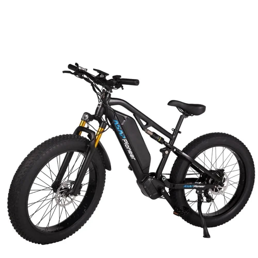 ASAP Pioneer folding electric bike, front three-quarter view