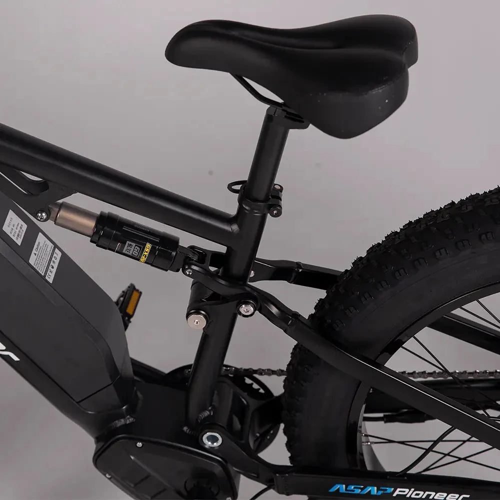 ASAP Pioneer folding electric bike seat and rear shock