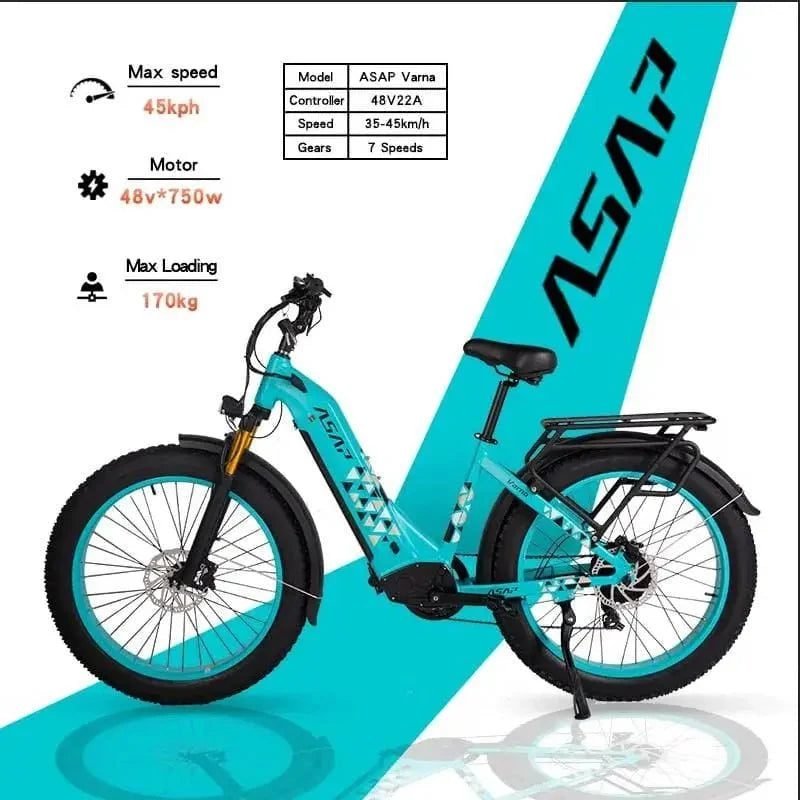 ASAP Varna electric bike with 7-speed gears and rear rack