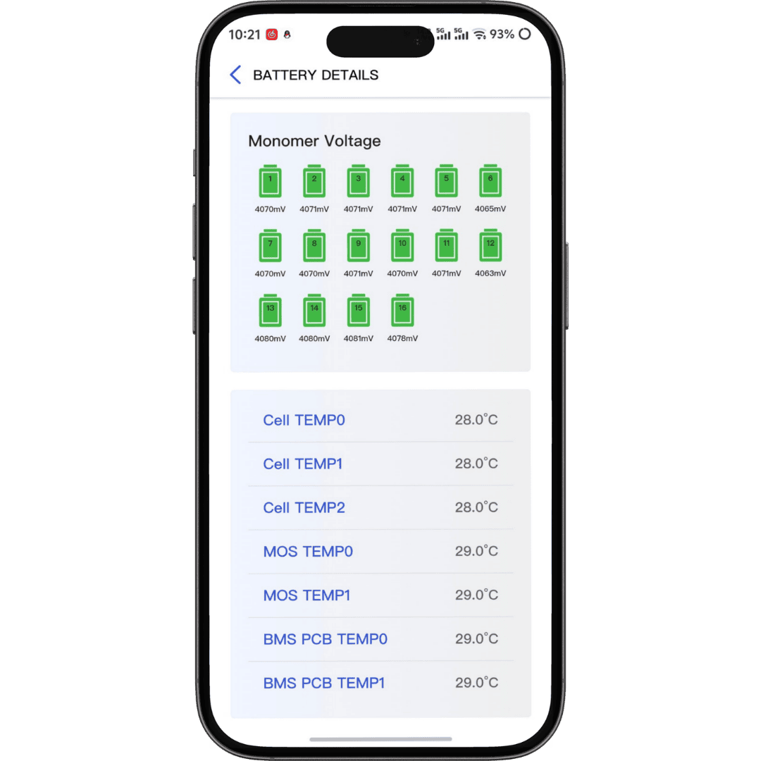 Battery monitor in the app