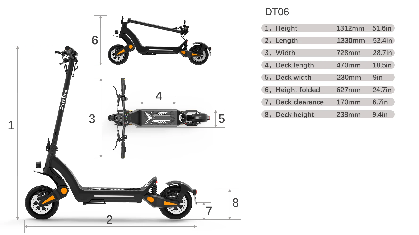 DriveTron DT06 dimensions drawing