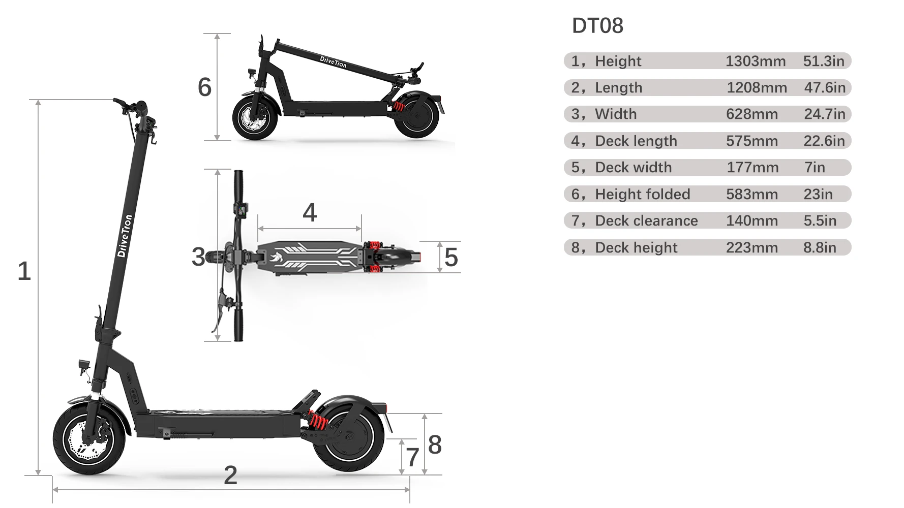 DriveTron DT08 dimensions drawing