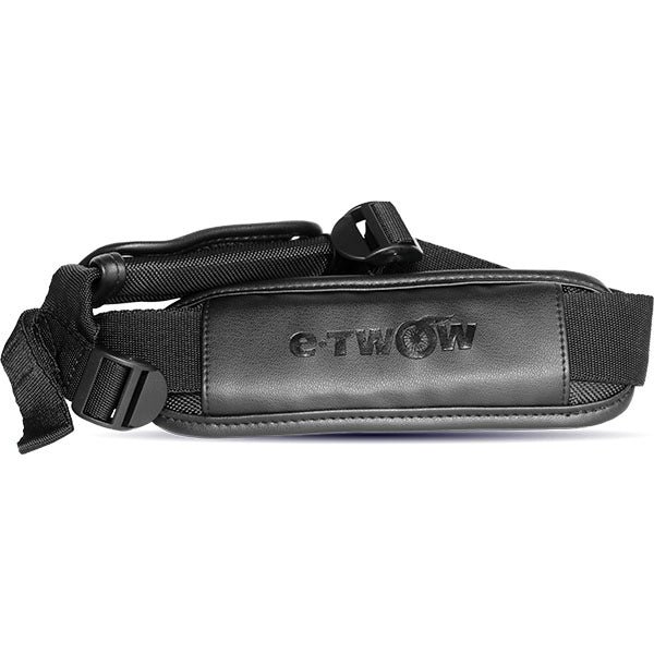 Shoulder strap on a folded electric scooter