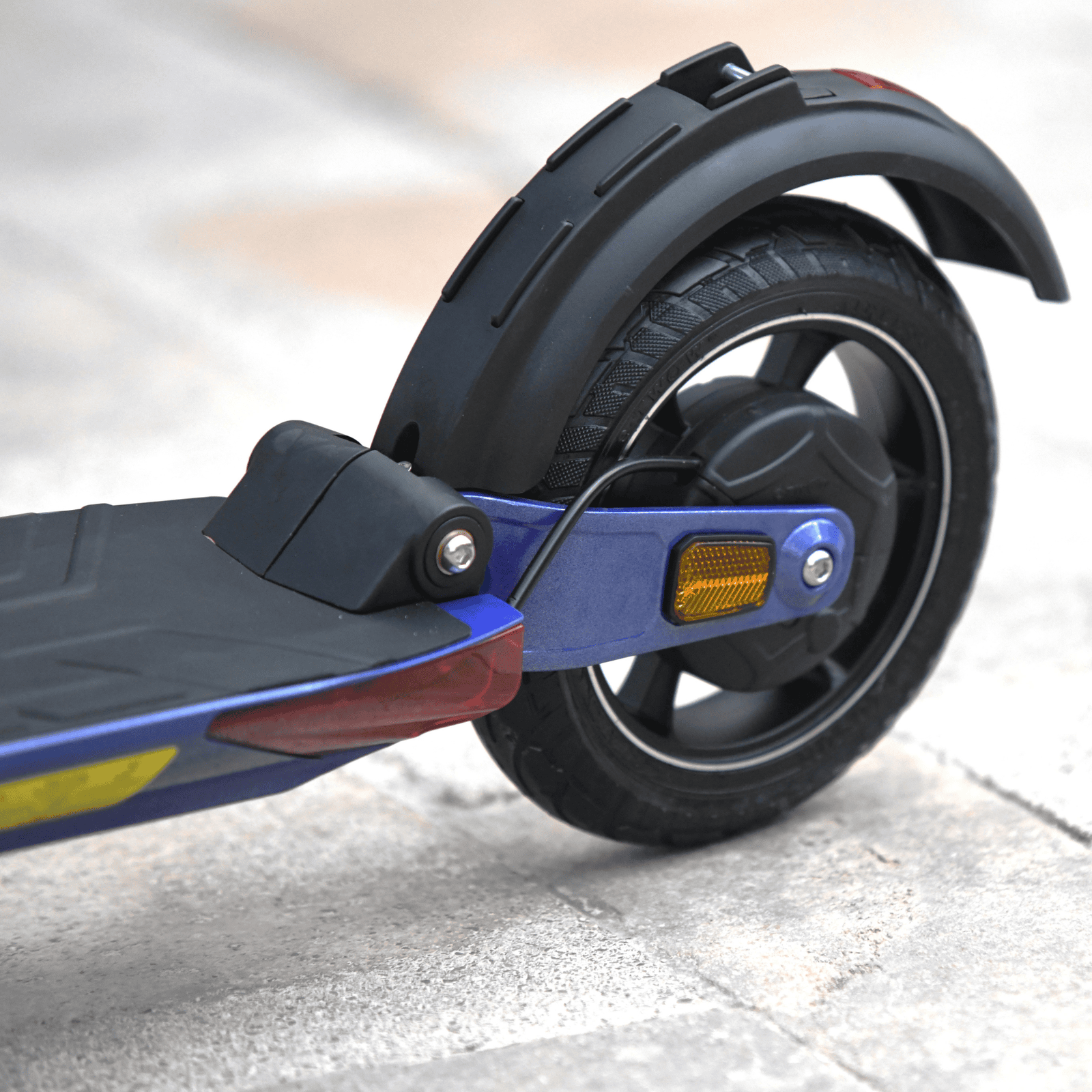 Long deck of the Midnight Blue GT Sport Limited Edition electric scooter