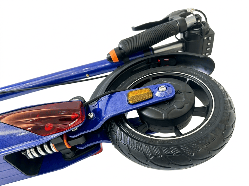 Midnight Blue electric scooter rear drum brake