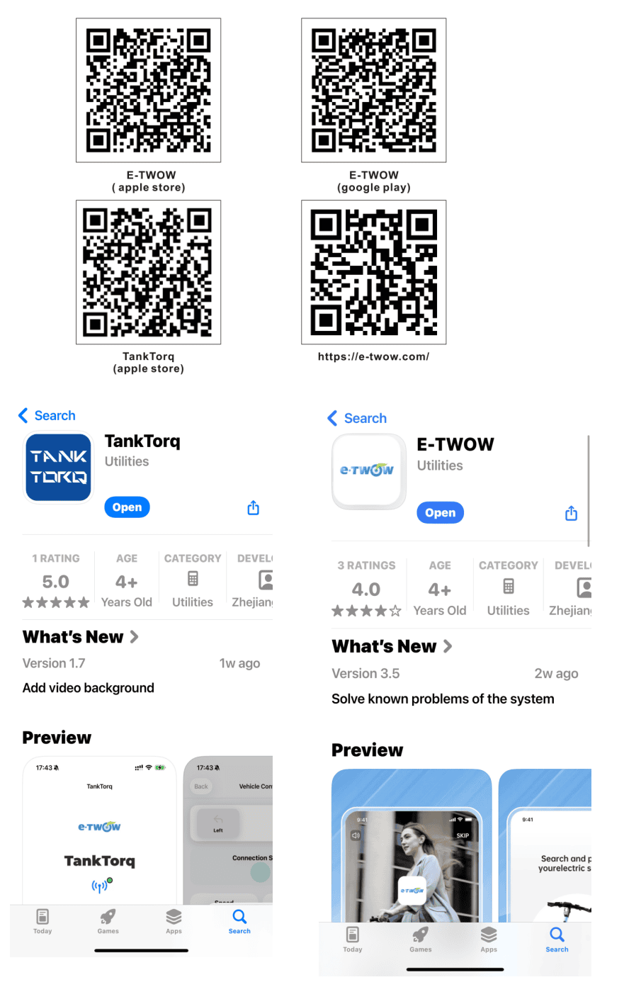 The E-TWOW app with the TK3