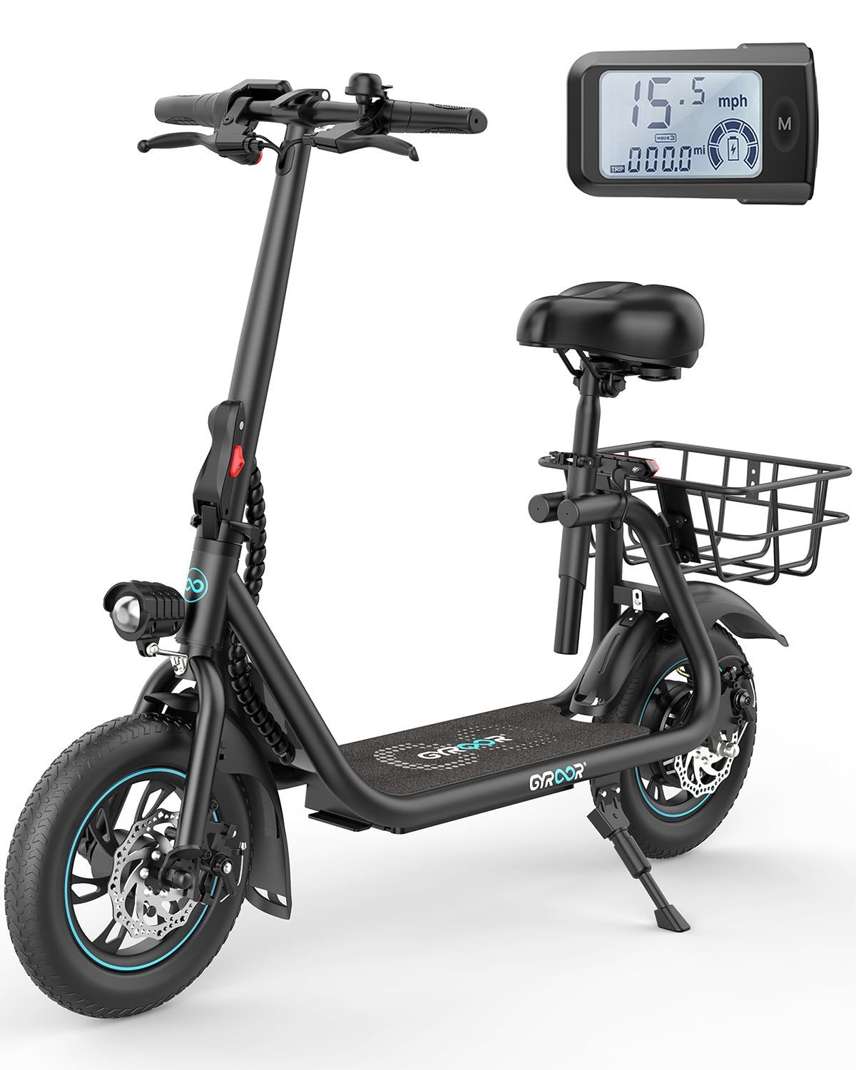 Gyroor C1 Electric Scooter with Seat and Basket