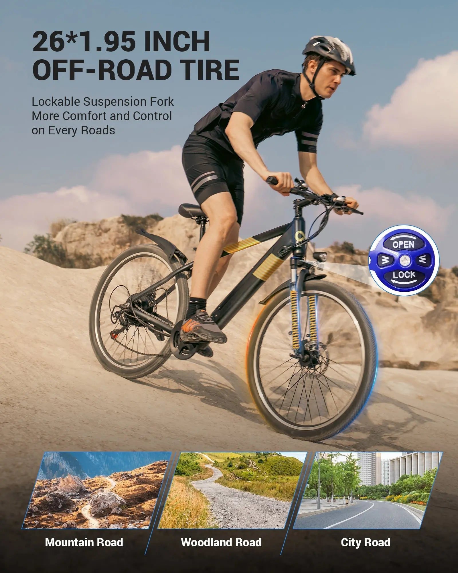 EB263 mountain bike tires on a sandy slope