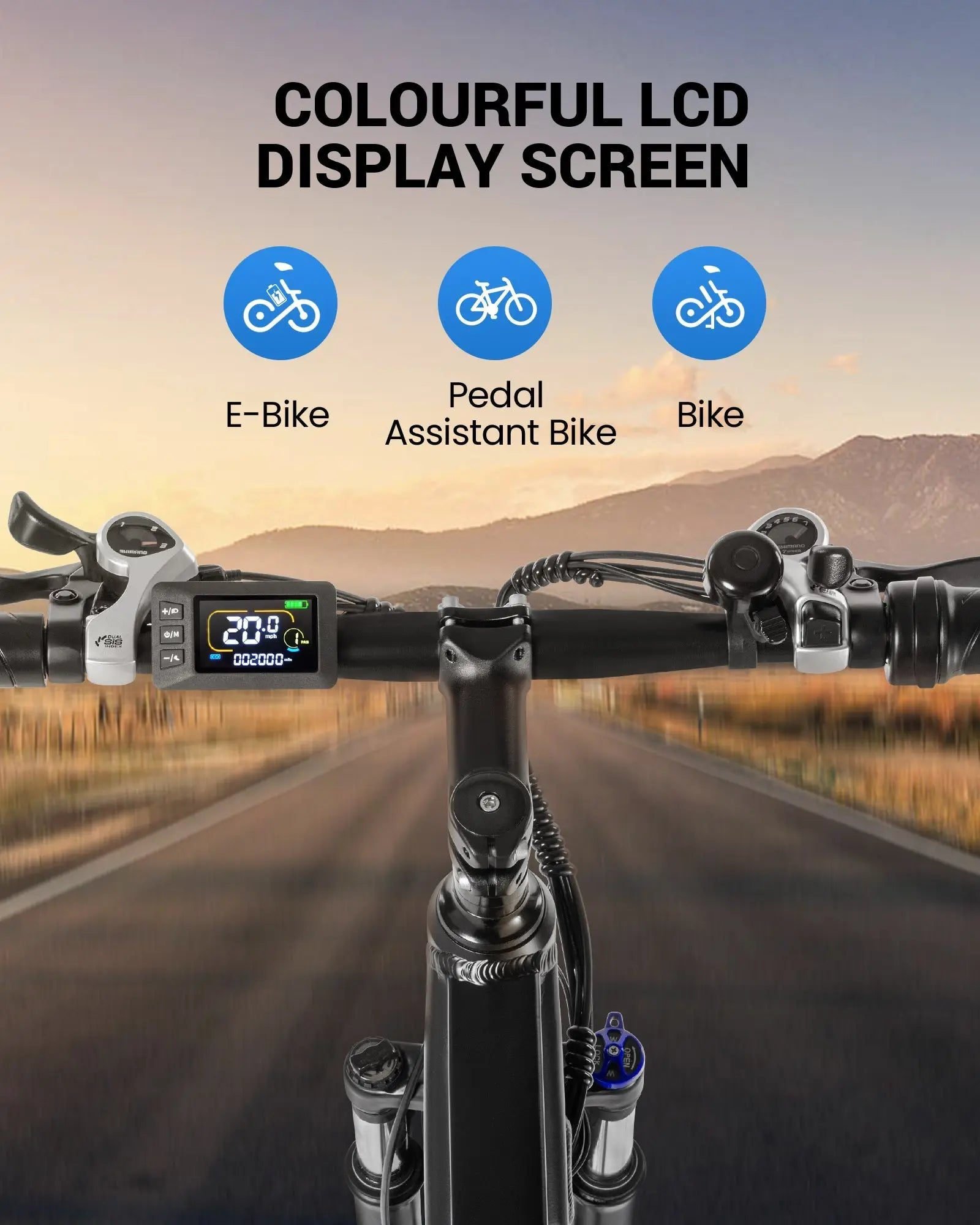 Gyroor EB263 handlebar with its display screen