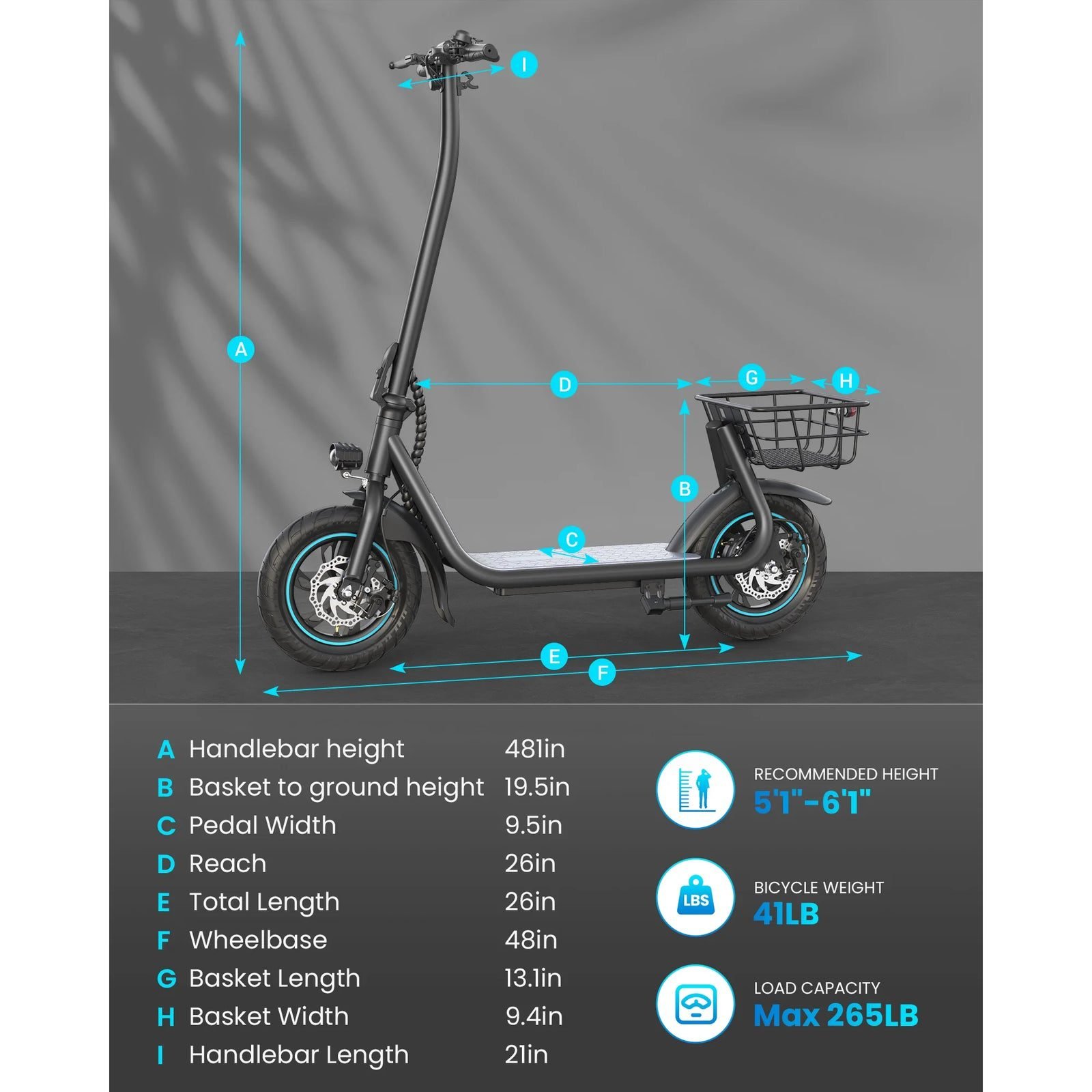 Gyroor X2 folding scooter dimensions and rider height