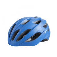 Blue adult helmet for scooter riders, side view