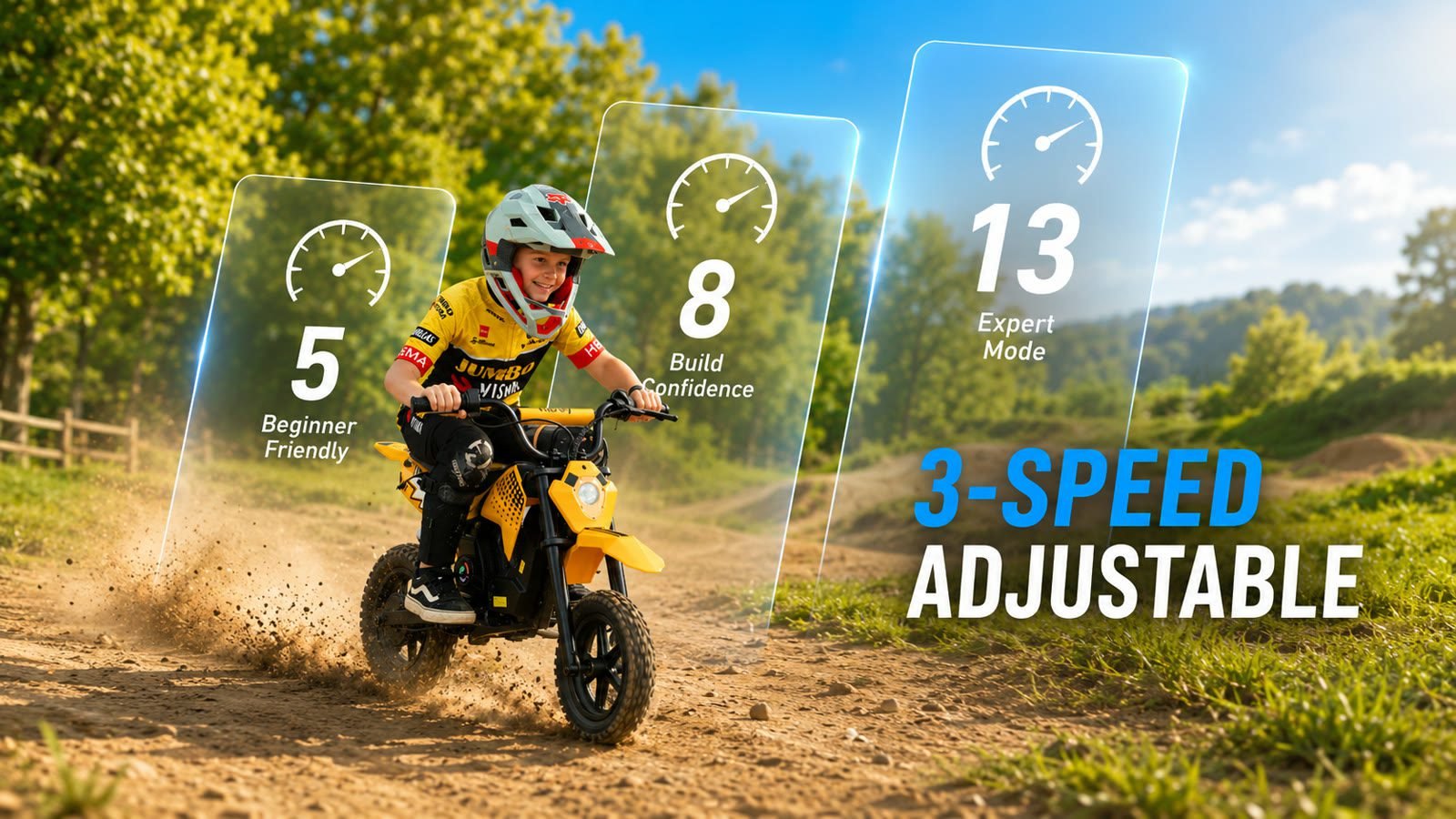 Hiboy DK2 Electric Dirt Bike for Kids Ages 3-7: Safe Speed Modes