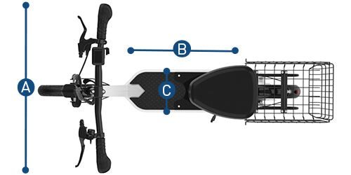 Hiboy ECOM 14 Big Wheel Electric Scooter dimensions diagram 1