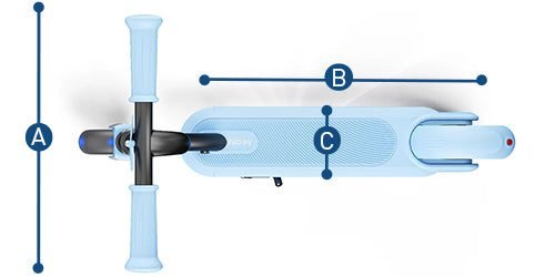 Hiboy ES1 Electric Scooter for Kids Ages 4-10 dimensions diagram 1