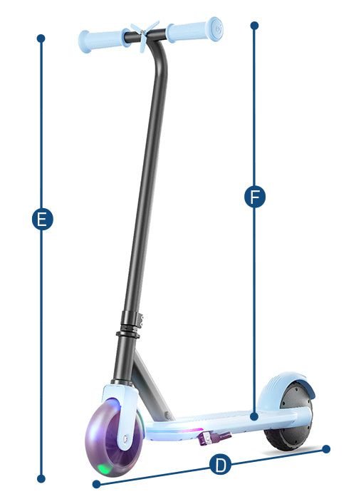Hiboy ES1 Electric Scooter for Kids Ages 4-10 dimensions diagram 2