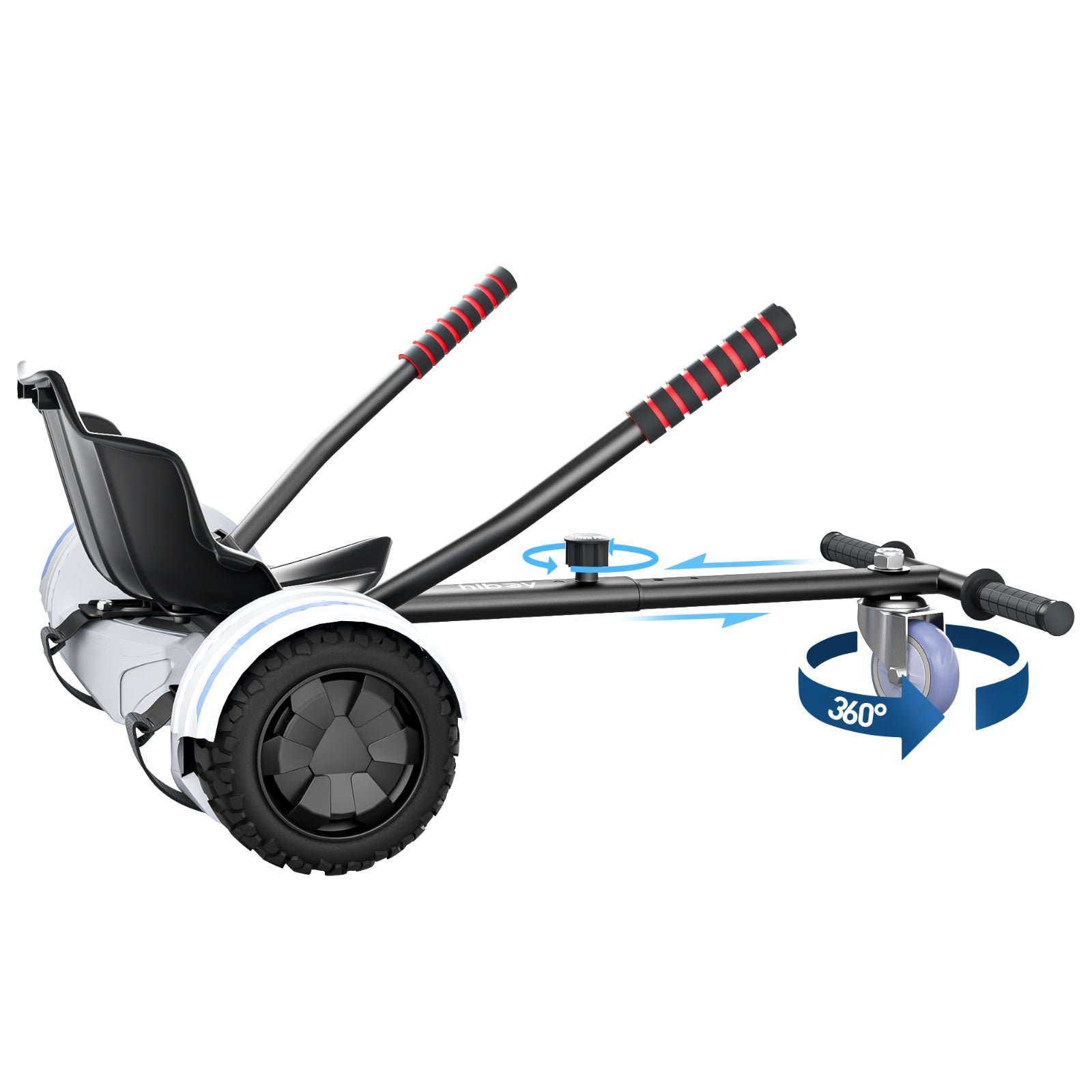 Hiboy HC-01 Hoverboard Seat Attachment in Black turning a hoverboard into a go-kart