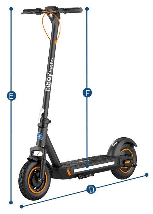 Hiboy MAX Pro Electric Scooter dimensions diagram 2