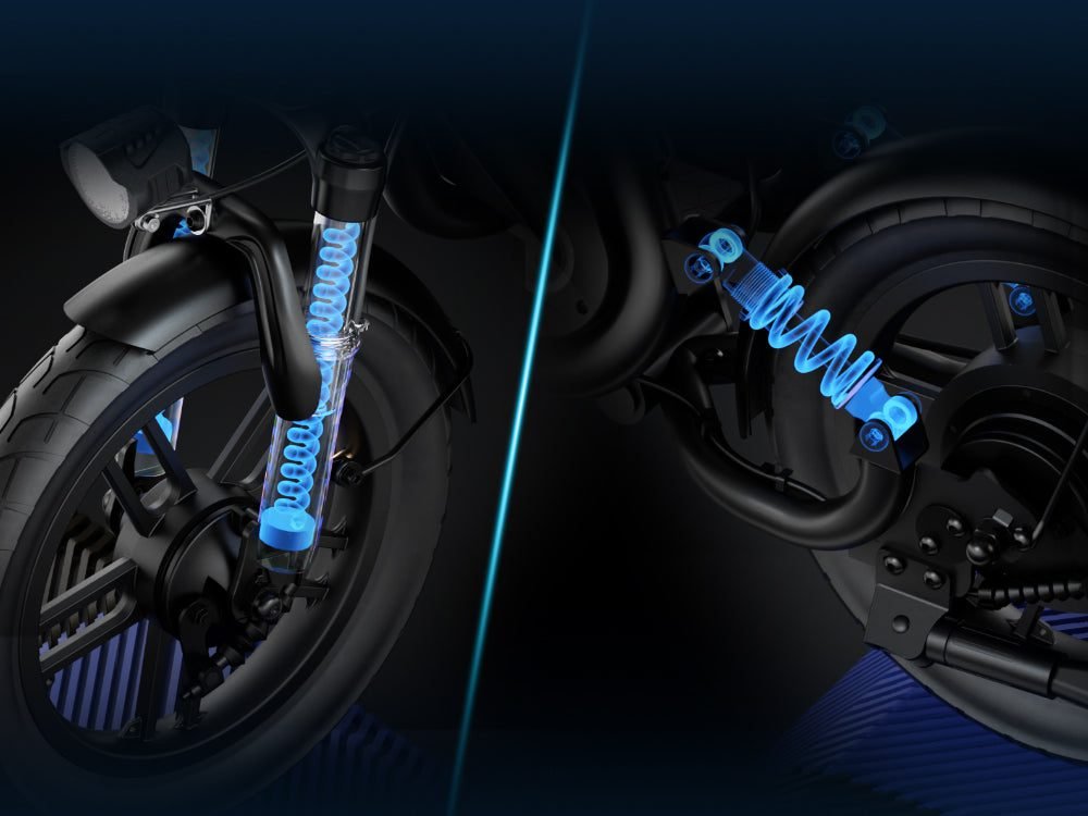 Hiboy Q2: Front and rear suspension