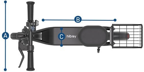 Hiboy Q2 Lite Electric Scooter for Kids Ages 5-8 dimensions diagram 1