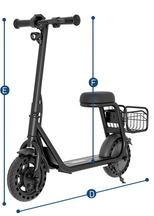 Hiboy Q2 Lite Electric Scooter for Kids Ages 5-8 dimensions diagram 2