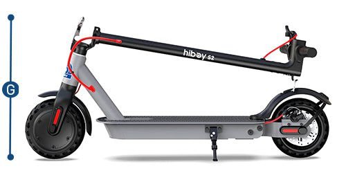 Hiboy S2 dimensions, drawing 3