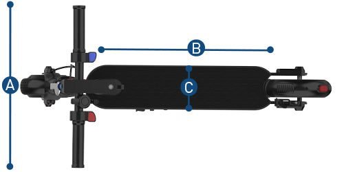 Hiboy S2 Lite dimensions, drawing 1