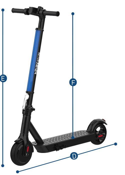 Hiboy S2 Lite dimensions, drawing 2