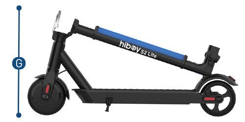 Hiboy S2 Lite dimensions, drawing 3