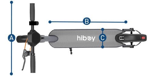 Hiboy S2 MAX Electric Scooter dimensions diagram 1