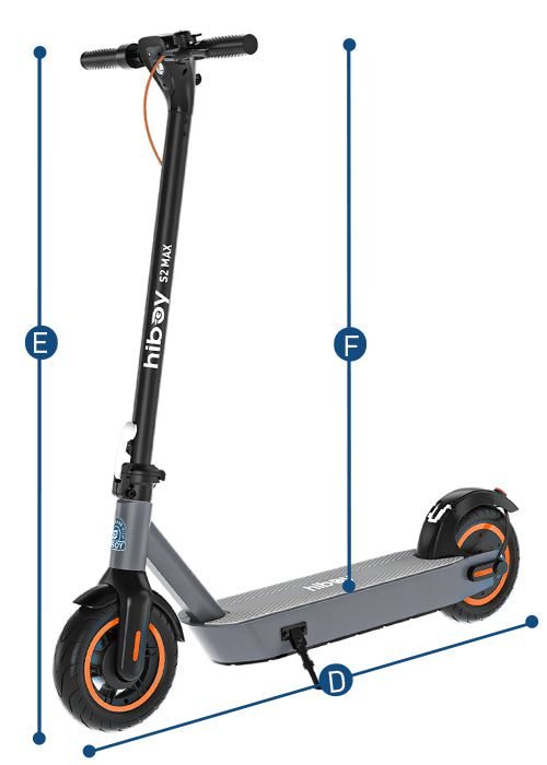 Hiboy S2 MAX Electric Scooter dimensions diagram 2