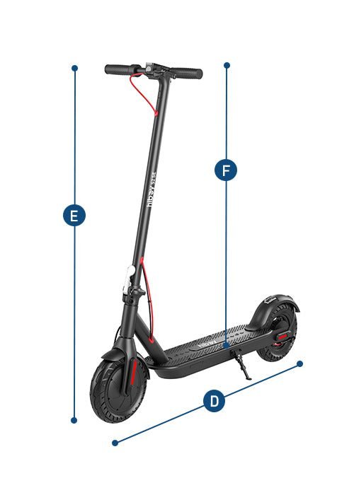 Hiboy S2 SE dimensions, drawing 2